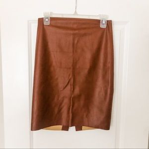 Express faux tan leather pencil skirt